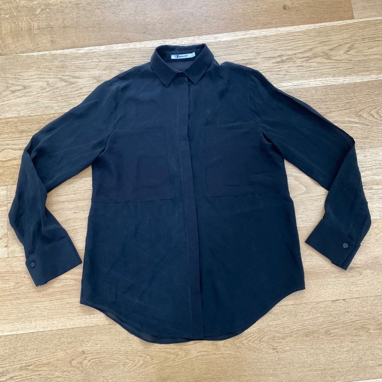 T Alexander Wang - Sheer Button Down Shirt in Black