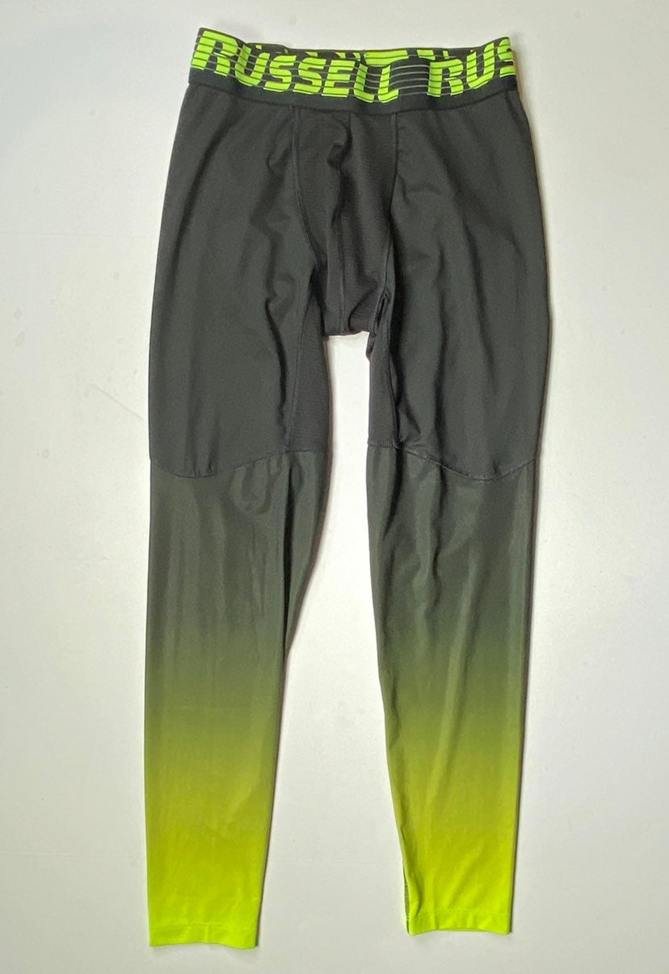Russell Athletic | Mens Gradient Yellow To Black Athletic Tight Pants | M