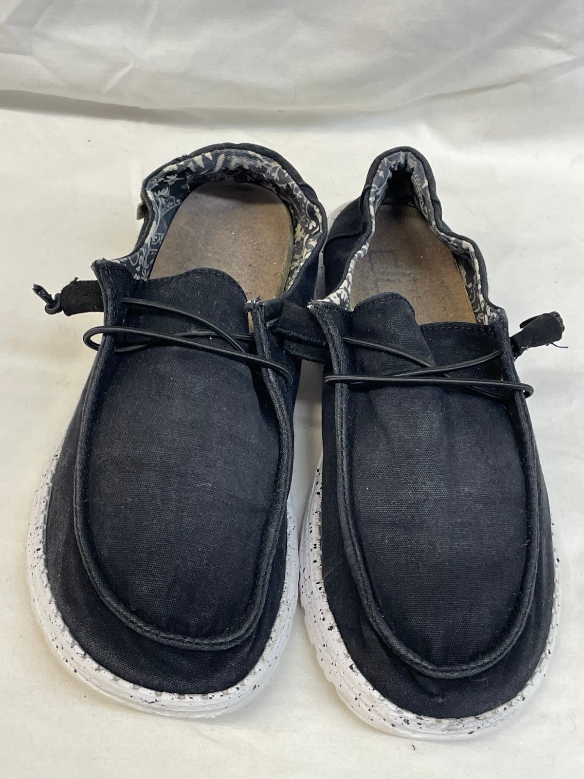 Hey Dude black odyssey Men's Casual no tie Shoes men sz 10