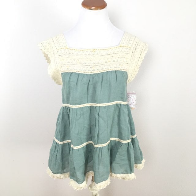 NWT Free People Crochet Linen Top