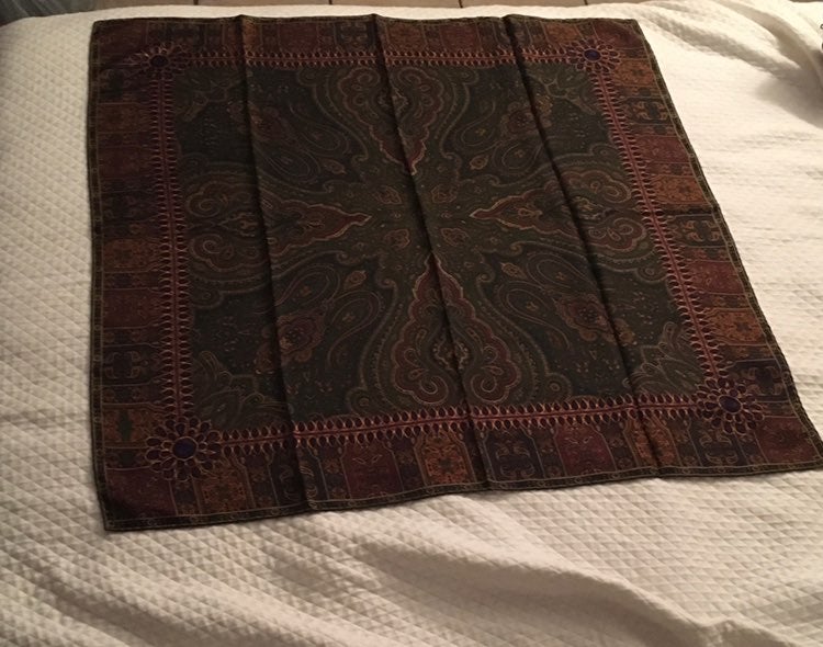 36X36 Chanel Hand Rolled Scarf 100% silk