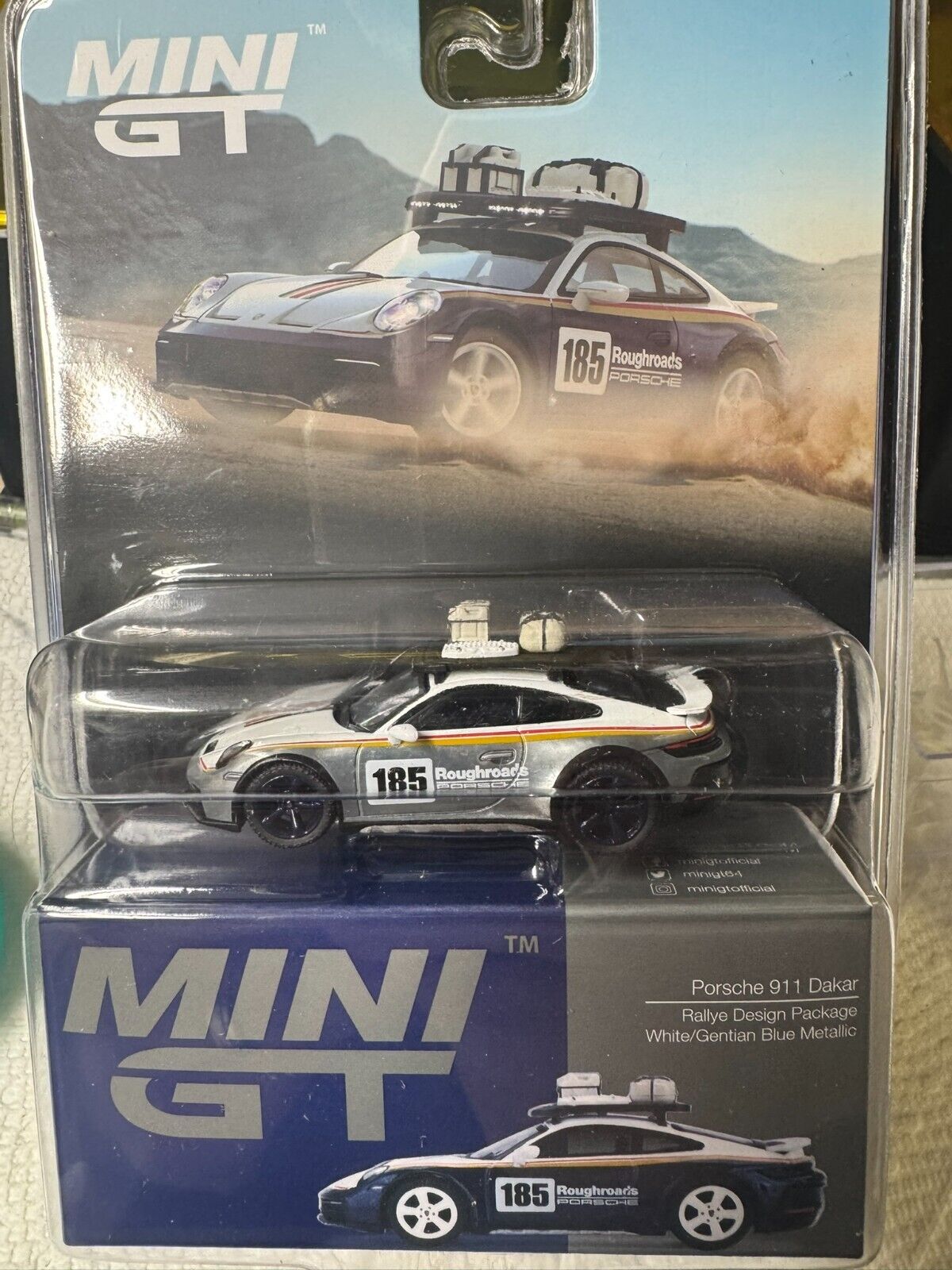 1:64 MiniGT Porsche 911 Daker White / Gentian Blue MGT00805-BL Raw CHASE