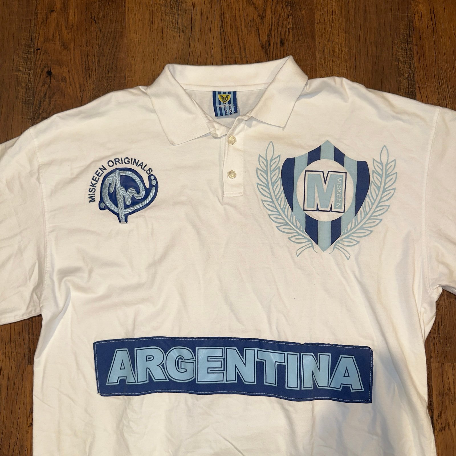 Miskeen Originals Y2k Argentina polo Jersey shirt Sz 3XL