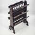 Wood Ebony Inlaid Magazine Rack Book Music by SC Vizcarra w/ 6 Position Vintage