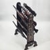 Wood Ebony Inlaid Magazine Rack Book Music by SC Vizcarra w/ 6 Position Vintage
