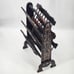 Wood Ebony Inlaid Magazine Rack Book Music by SC Vizcarra w/ 6 Position Vintage