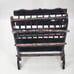 Wood Ebony Inlaid Magazine Rack Book Music by SC Vizcarra w/ 6 Position Vintage