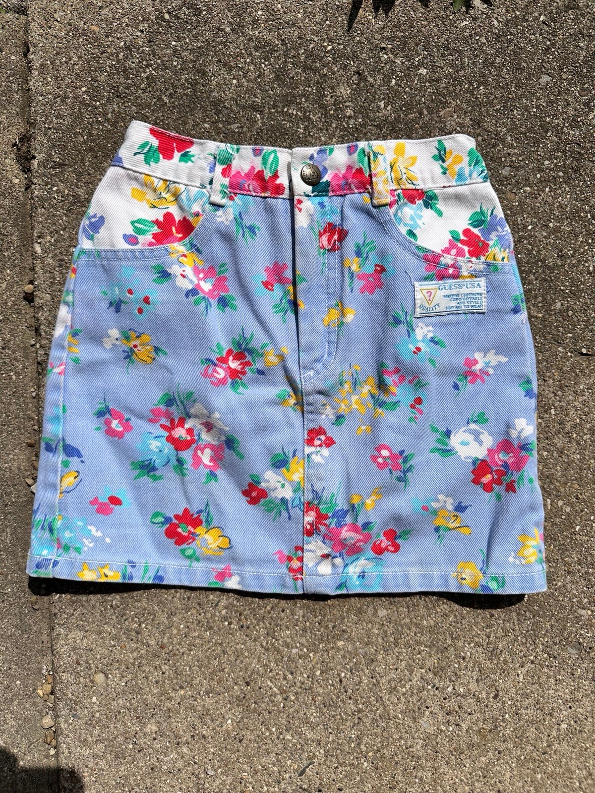 Guess Vintage Floral Denim Skirt