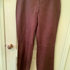 Women's Genuine Leather High Waist Pants
