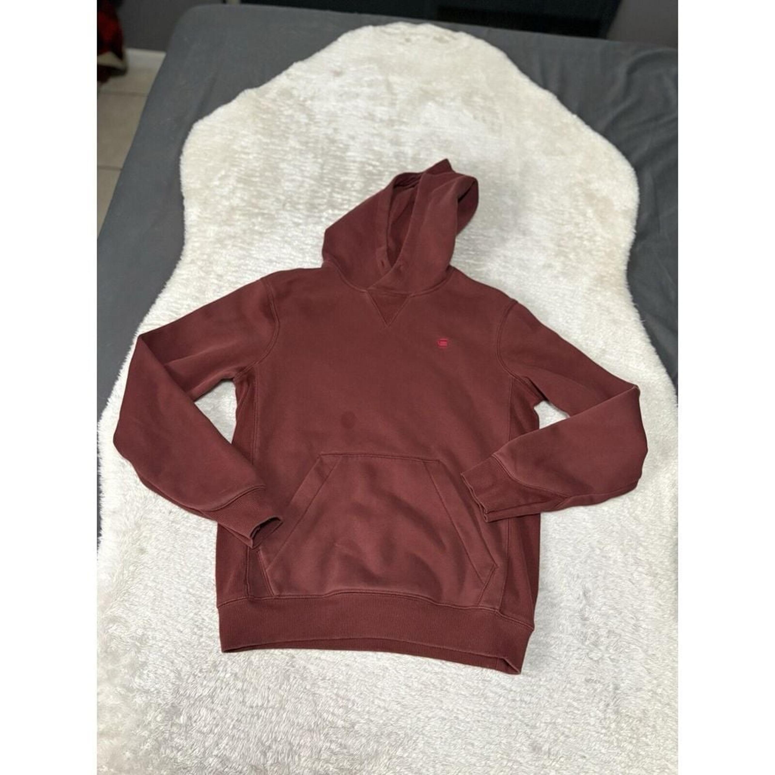 G Star Raw Mens Red Pullover Hoodie Sweater Size XL Read