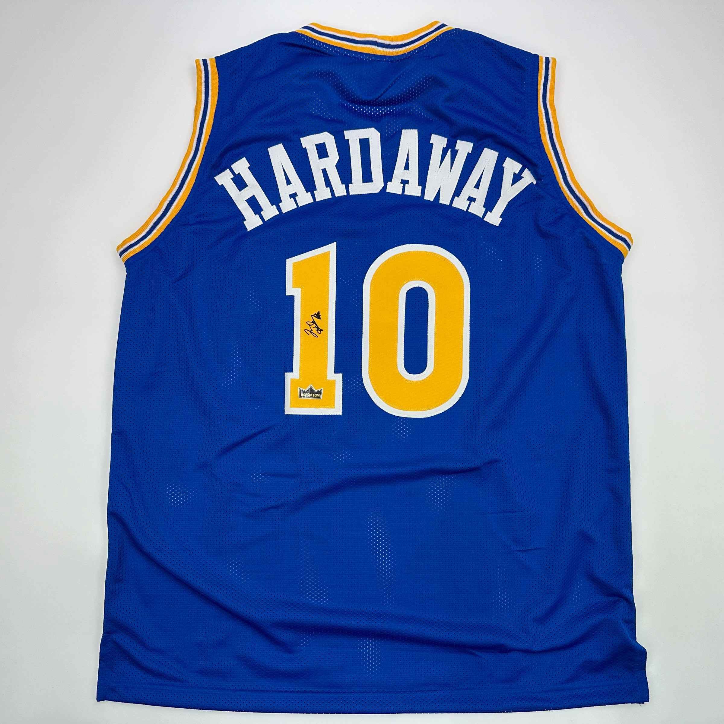 Facsimile Autographed Tim Hardaway Golden State Blue Auto Jersey Size Men's XL
