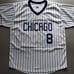 ANDRE DAWSON SIGNED CUSTOM CHICAGO CUBS XL PIN STRIPE JERSEY, JSA COA #WIT128663