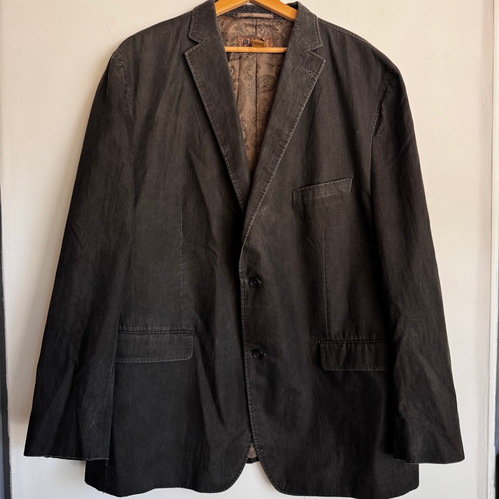 Blue Pronto Uomo Mens Distressed Casual Grey Blazer Sport Jacket Size XXL Vented