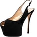 Giuseppe Zanotti Black Suede Peep Toe Slingback Platform Sandals