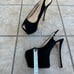 Giuseppe Zanotti Black Suede Peep Toe Slingback Platform Sandals