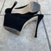 Giuseppe Zanotti Black Suede Peep Toe Slingback Platform Sandals