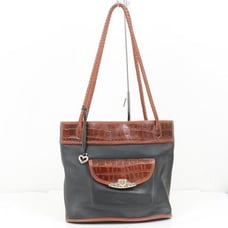 Brighton Silver Heart Charm Leather Shoulder Handbag Purse