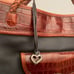 Brighton Silver Heart Charm Leather Shoulder Handbag Purse