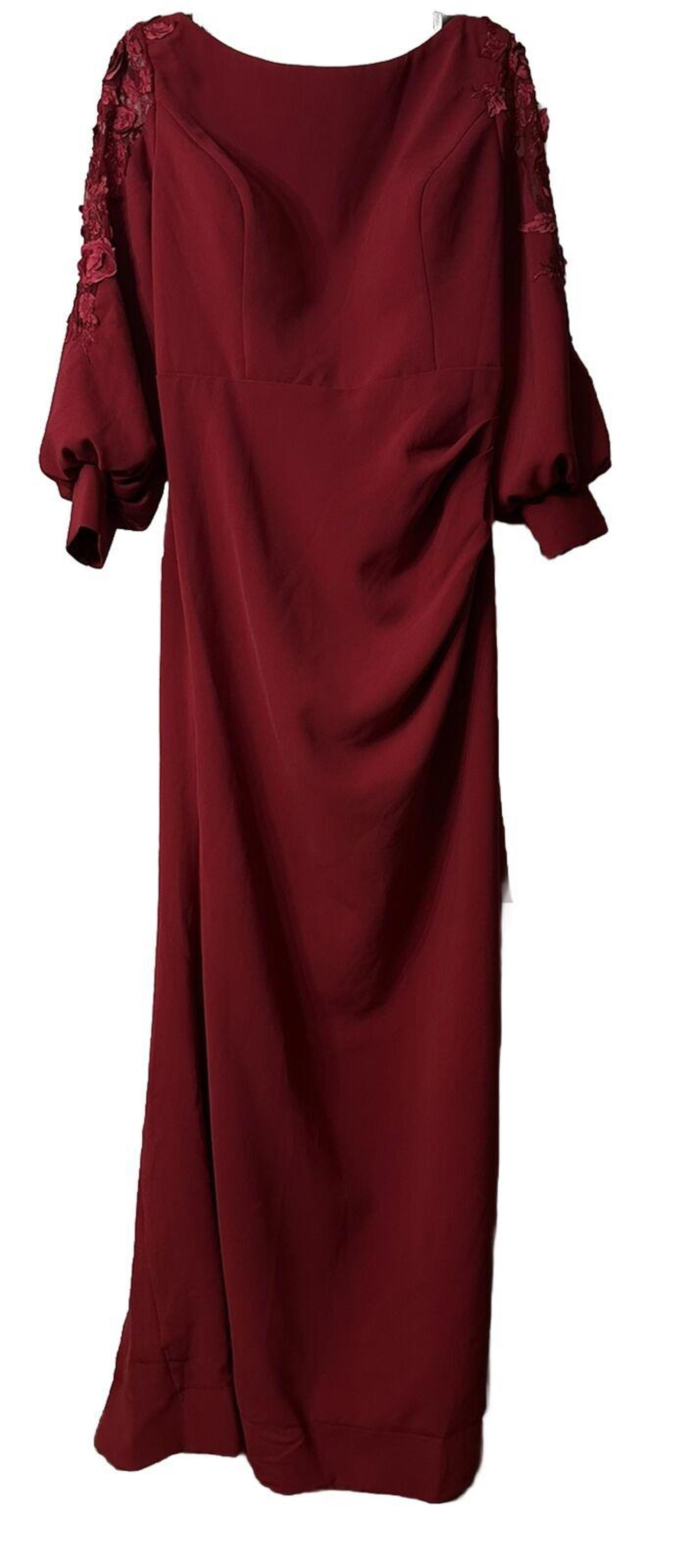 NWT Jovani Womens Full Length Elegant Formal Wine Color Dress Plus Size 18