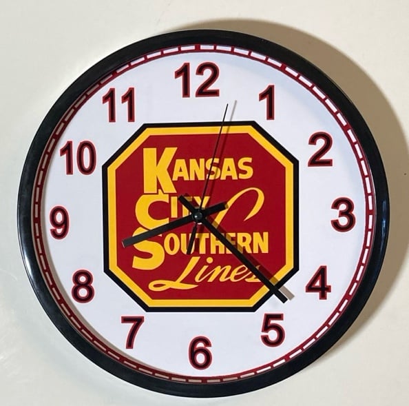 Kansas City Southern Railroad battery operated wall clock
