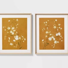 Set of 2) 20 x 24 Floral Spring Framed Wall Art - Threshold designed with