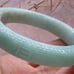 Certified Natural Burma Grade A JADE Jadeite Circle Flower Bangle Bracelet 58mm