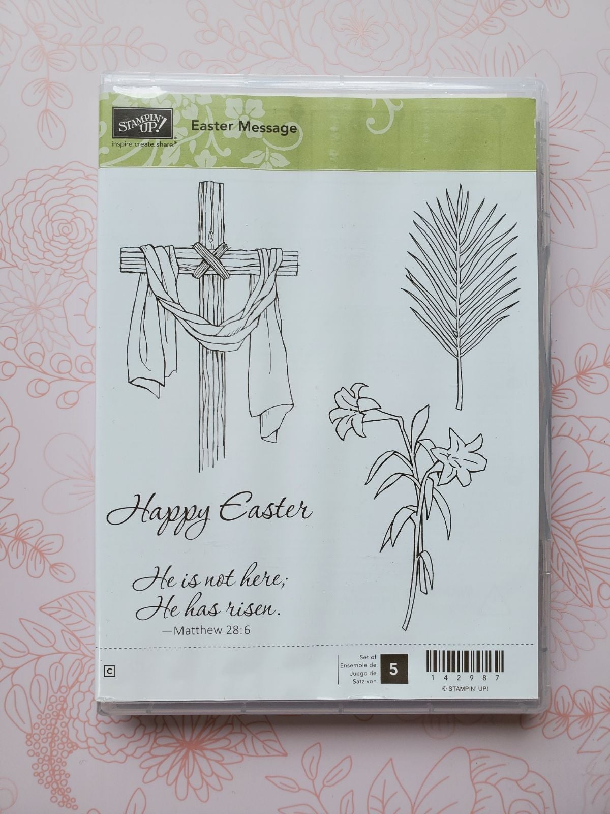 Stampin Up! Easter Message Stamp Set RETIRED HTF Easter Religious Holiday Crafts
