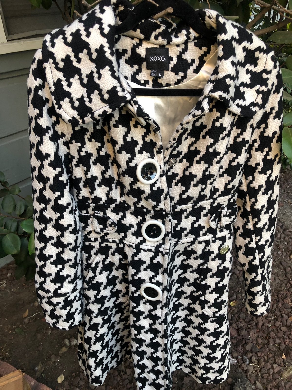 xoxo Houndstooth womens coat