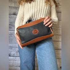 Dooney & Bourke vintage leather zippered pouch bag