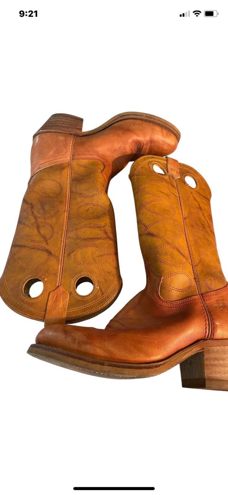 Texas Boot Co. Men’s 8.5EE style 5444 Tan Marbled Leather Western Cowboy Boots