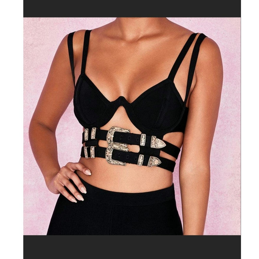 House of CB Amelie Gold Buckle Bralette Size: XS