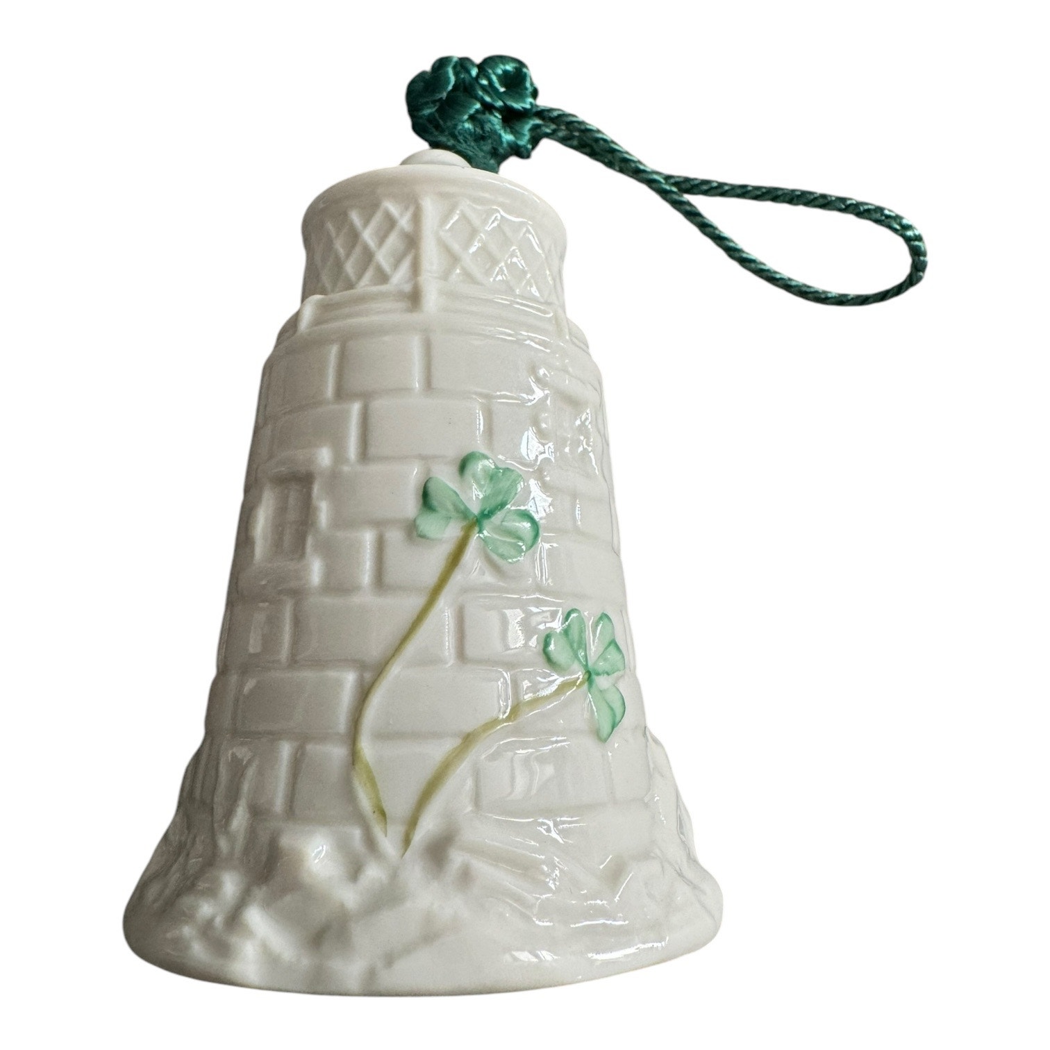 NWB Vintage Irish Belleek Porcelain Christmas ornament Dunore Lighthouse in Box