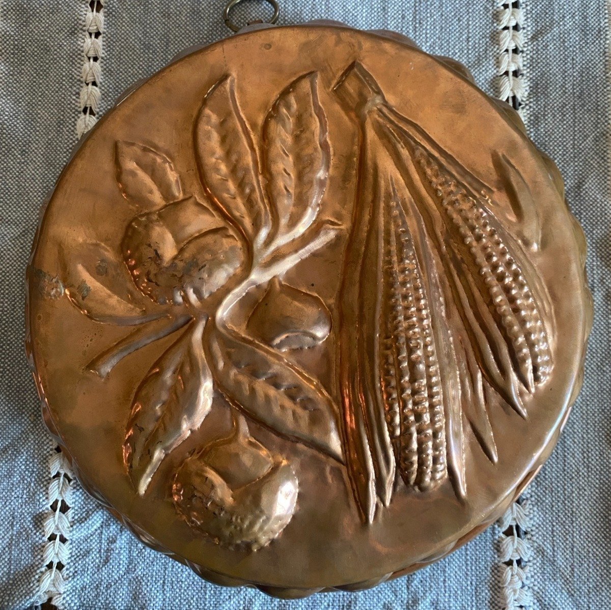 Vintage Birth-Gramm Switzerland Large Copper Hanging Cake Mold