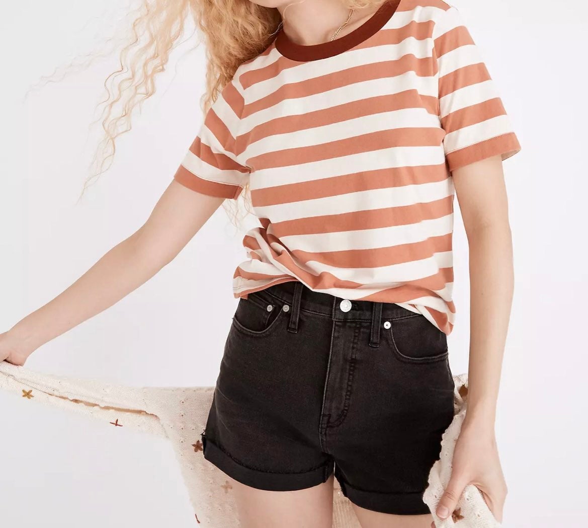 Madewell High-Rise Shorts in Lunar Wash: Raw Hem Edition