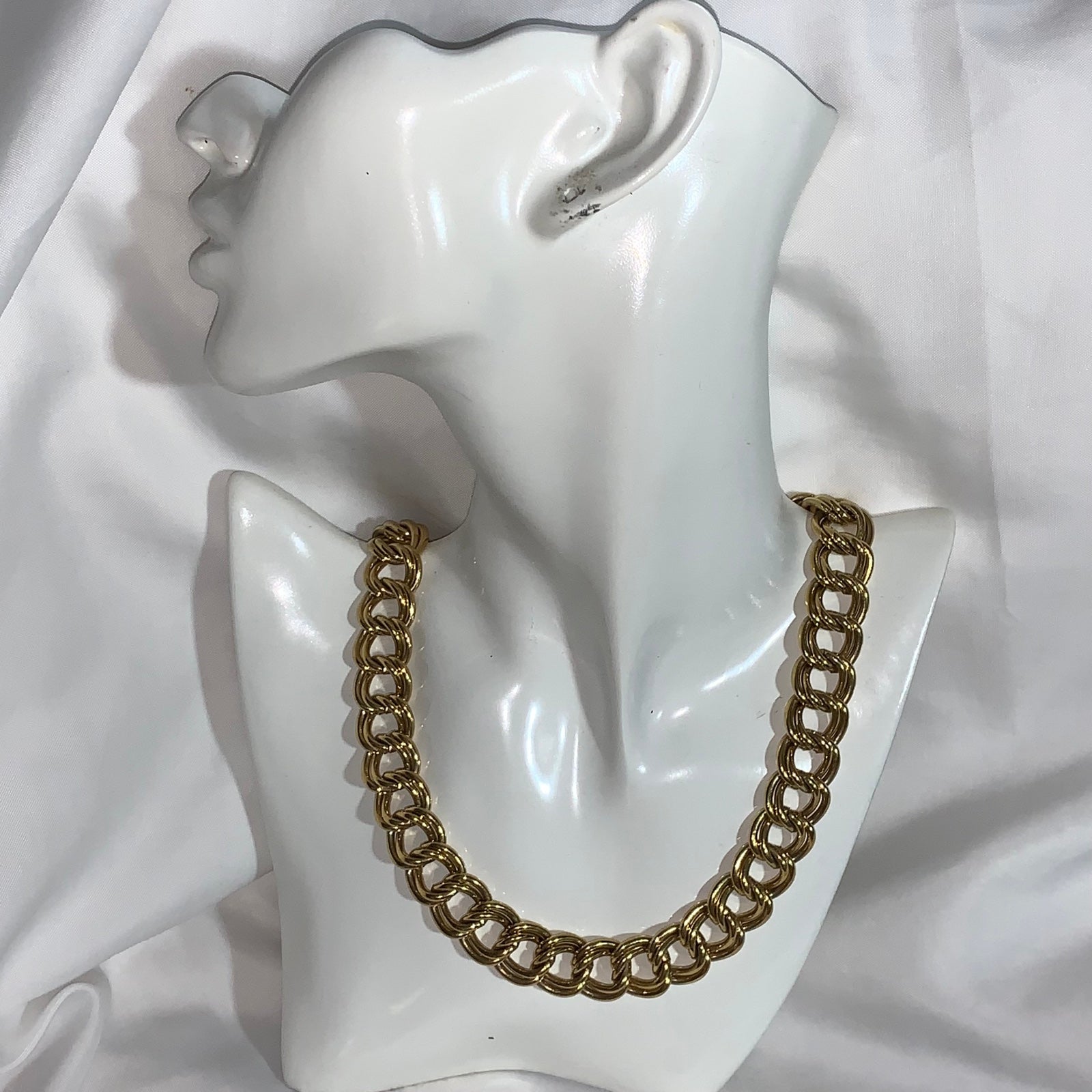 vintage GIVENCHY double link 14k gold plated NECKLACE