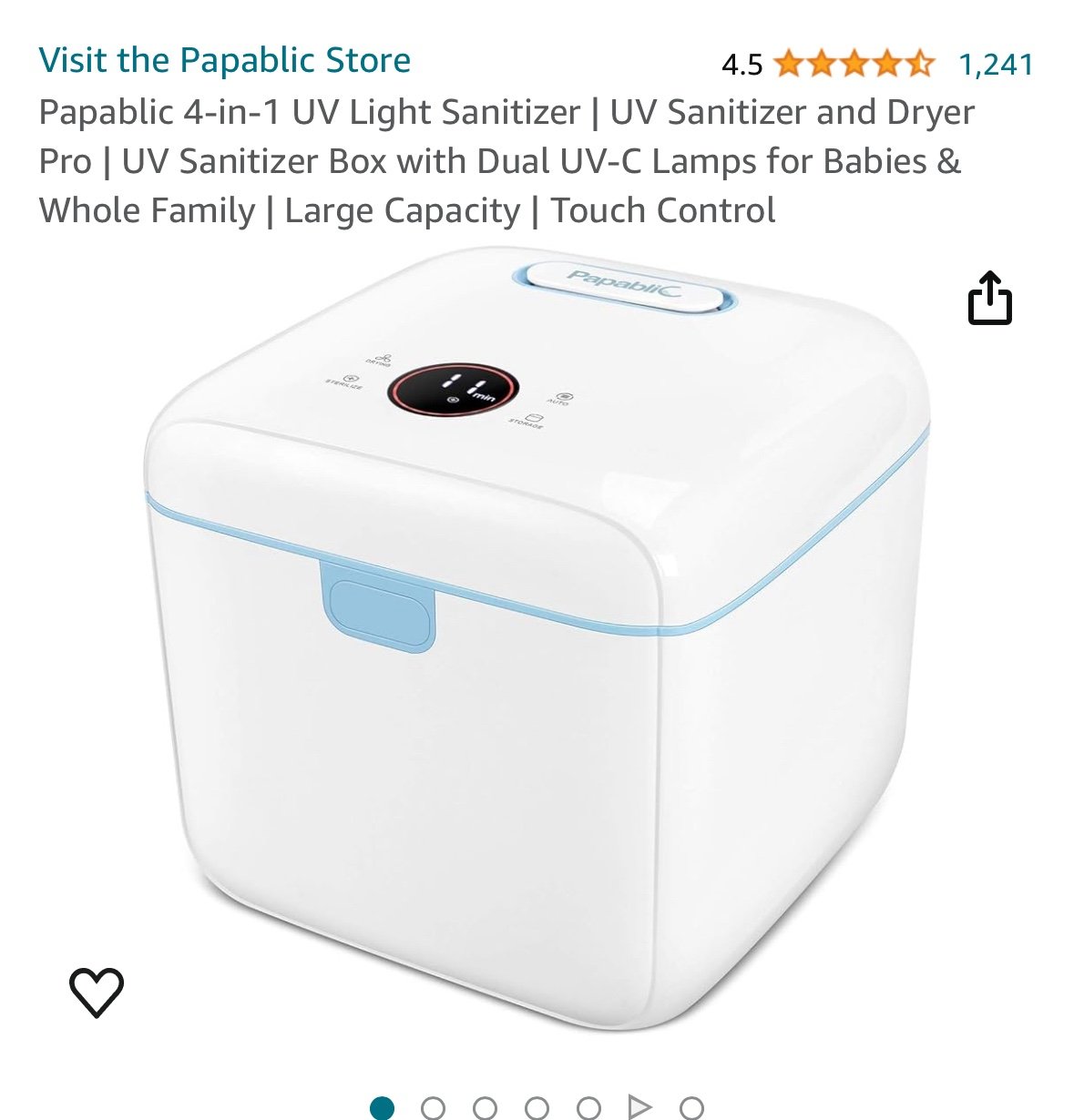 Papablic 4-in-1 UV Light Sanitizer | UV Sanitizer and Dryer Pro | UV Sanitizer B