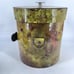 Vintage Ice Bucket Whiskey Glass Holder Rustic Faux Leather Buckles Straps Set 5
