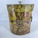 Vintage Ice Bucket Whiskey Glass Holder Rustic Faux Leather Buckles Straps Set 5
