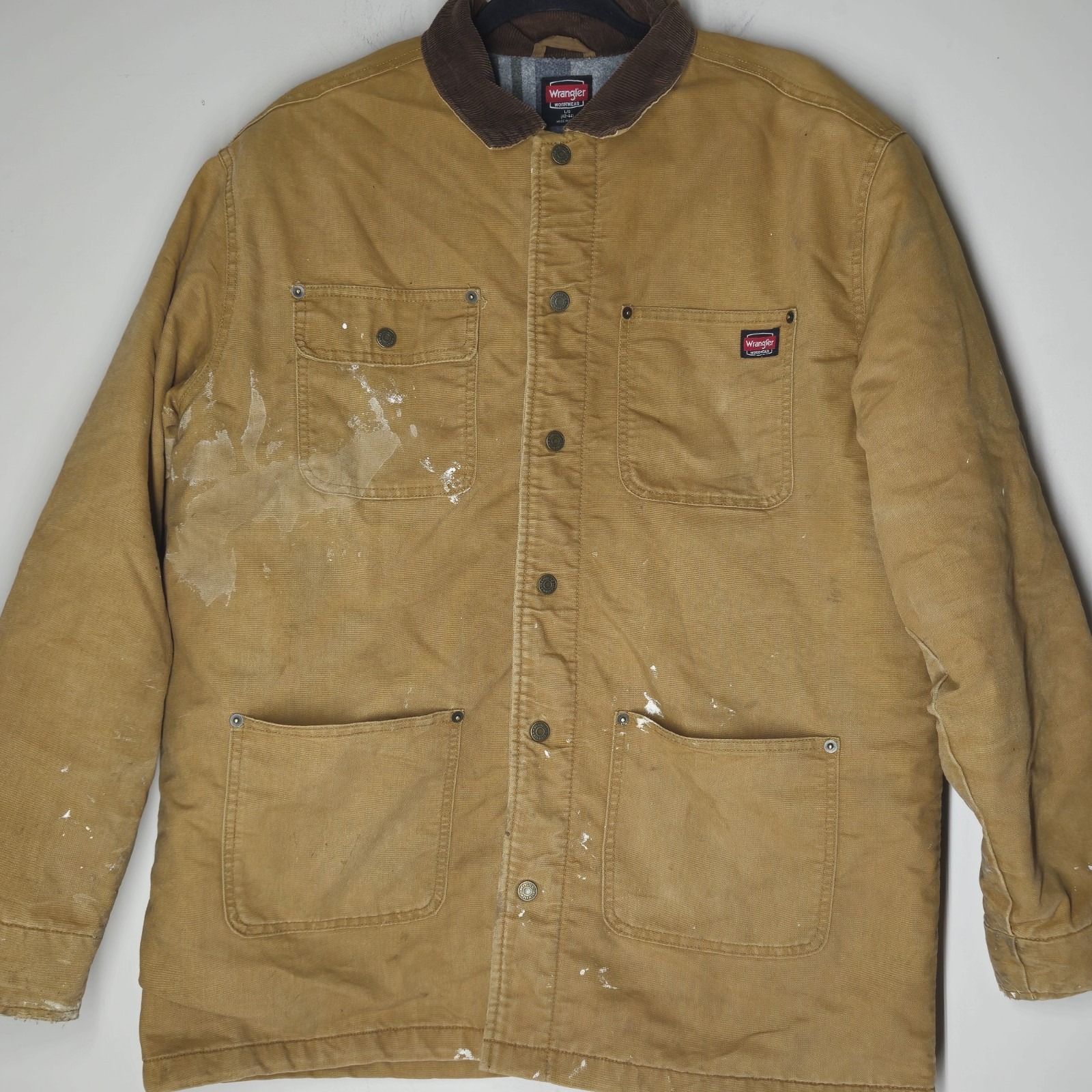 WRANGLER Workwear Men Western Blanket Lined Barn Chore Jacket Large 42-44