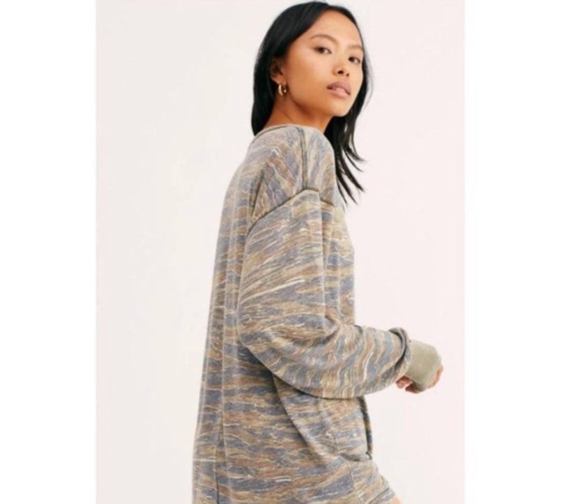 Free people arielle camo soft tee