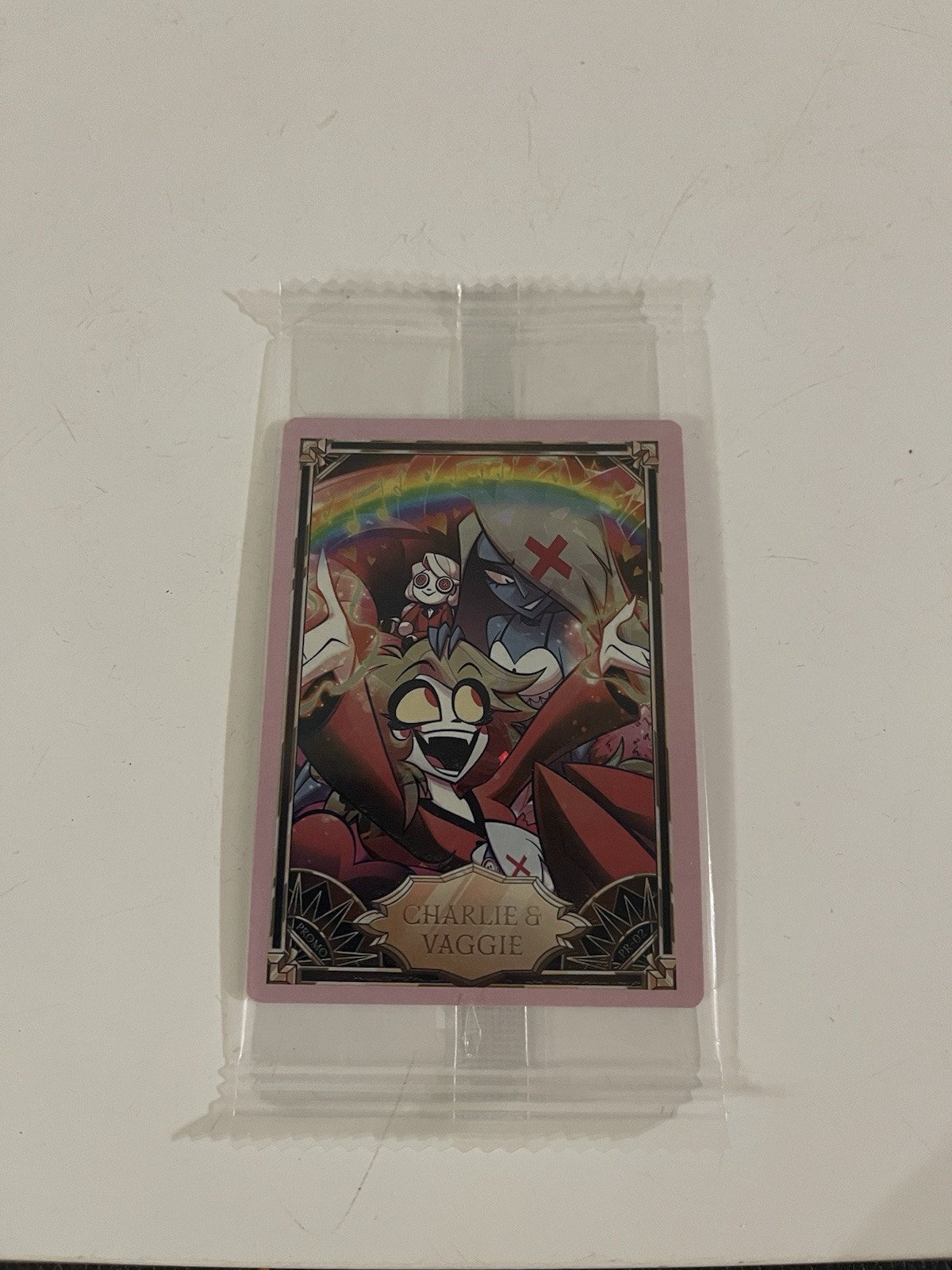 Hazbin Hotel Trading Cards Charlie & Vaggie Cracked Ice Promo Card PR-02