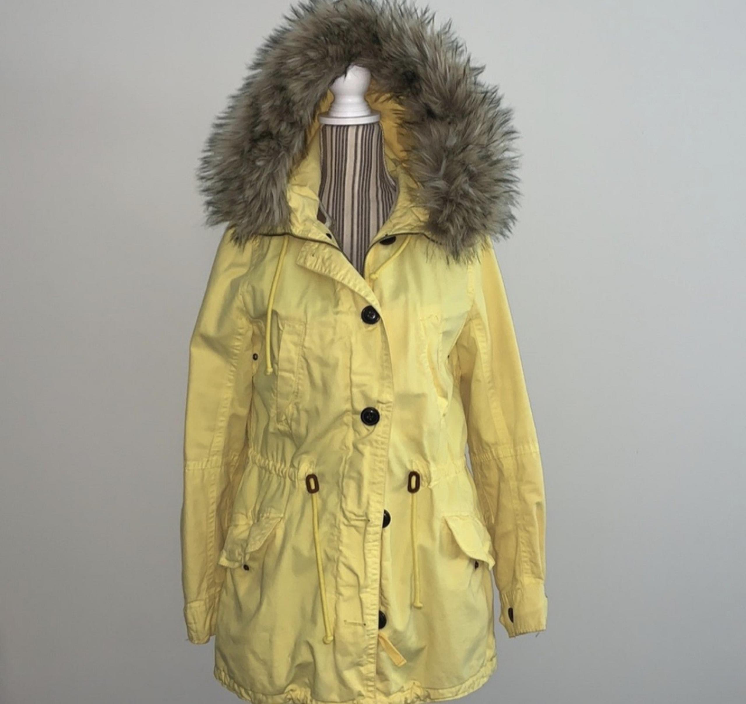 GAP Yellow 2-in-1 Sherpa Fur Hood Parka Jacket