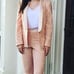 ASOS DESIGN Pink (peachy) tailored lace suit- Size 6/8