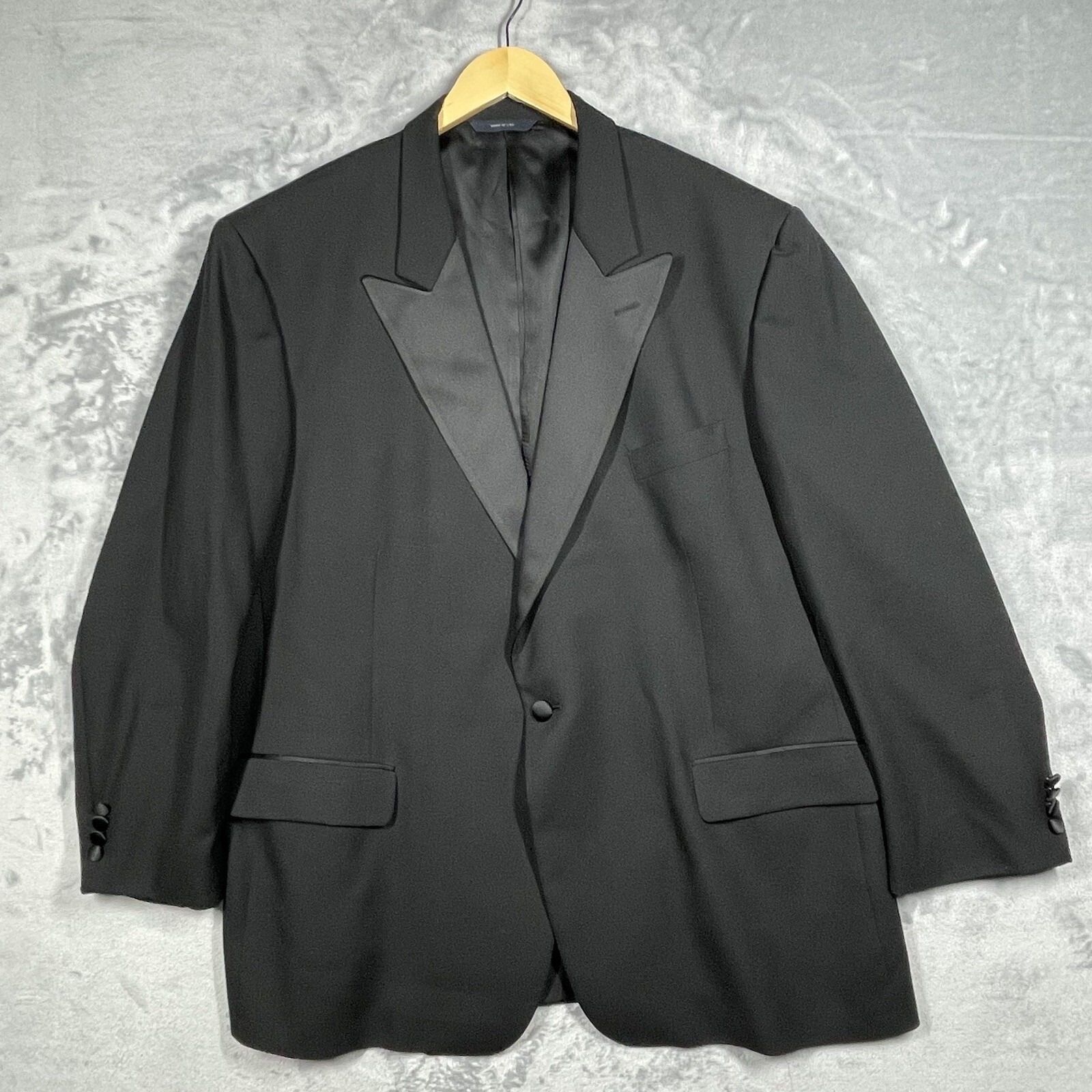Brooks Brothers Tuxedo Jacket Men's 50R Black Peak Lapel 1-Button BrooksEase USA