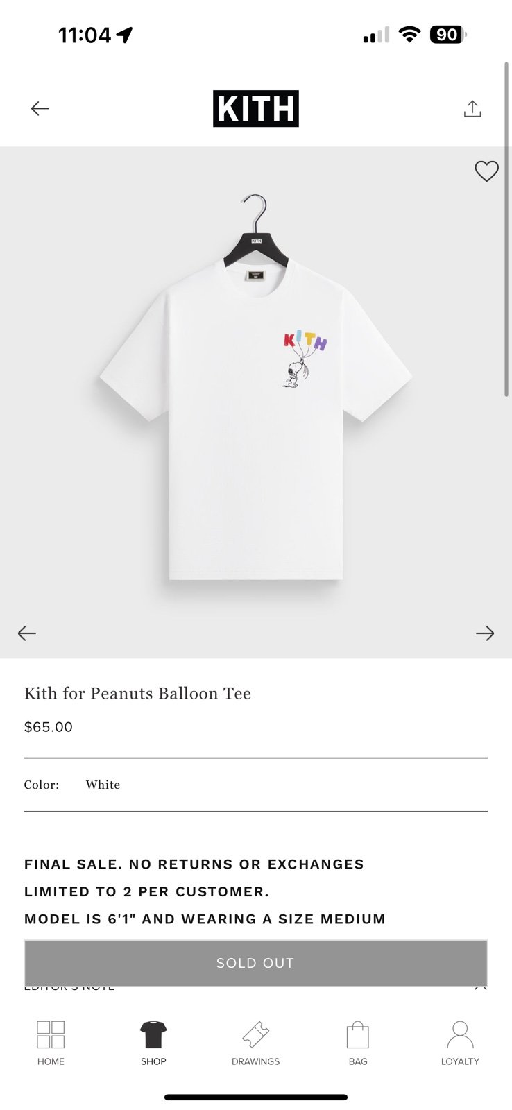 ☆ KITH x PEANUTS Balloon tee コラボTシャツ ☆ KITH X Peanuts Snoopy Balloon Tee T-shirts