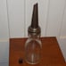 Vintage Atlantic Glass Oil Bottle w/ Moore & Kling Metal Spout