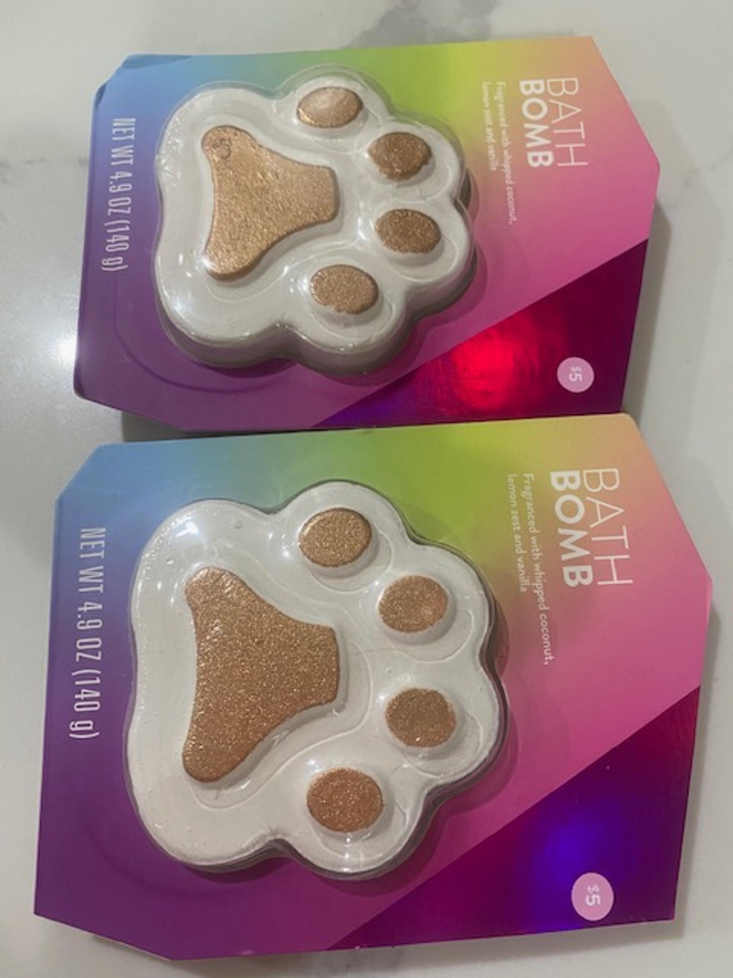 Target Bath Bomb Set of 2 Dog Paw Shaped Whipped Coconut
