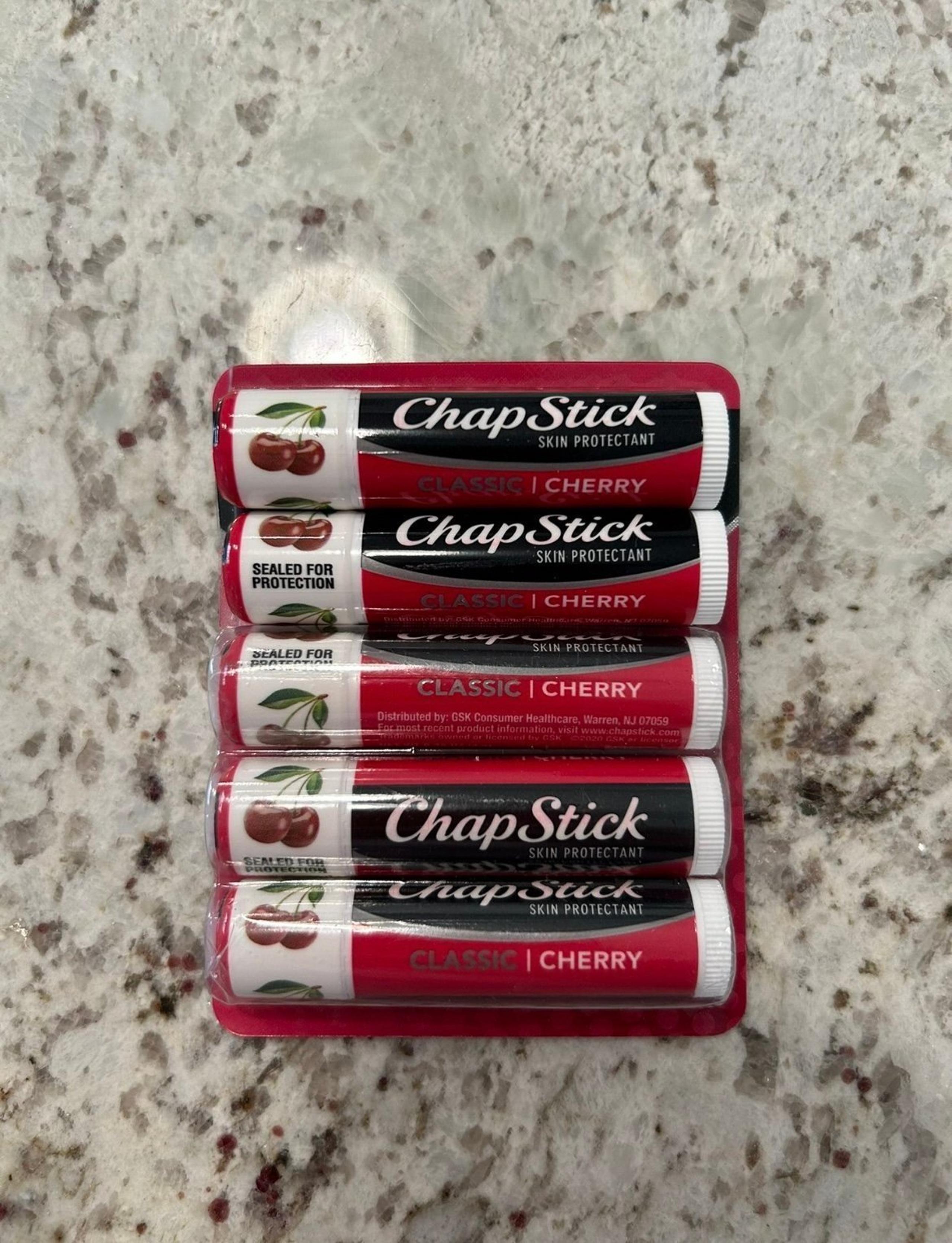 New & Sealed 5 Cherry Chapstick Package Deal