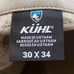 NWT KUHL Resistor Jean Klassik Fit Super Stretch Water Resistant Khaki 30x34