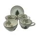 Cuthbertson Original Christmas Green Band Tea Cup Saucer Set Of 4 England